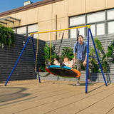 NNECW Heavy-Duty Metal Swing Frame with Anti-Slip Footpads without Swing