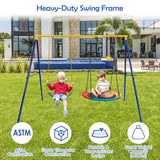 NNECW Heavy-Duty Metal Swing Frame with Anti-Slip Footpads without Swing