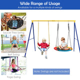 NNECW Heavy-Duty Metal Swing Frame with Anti-Slip Footpads without Swing