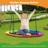 NNECW 2 Pieces Strap Swing Seat & Saucer Tree Swing Set with Adjustable Hanging Rope without Stand