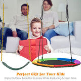 NNECW 2 Pieces Strap Swing Seat & Saucer Tree Swing Set with Adjustable Hanging Rope without Stand