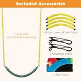 NNECW 2 Pieces Strap Swing Seat & Saucer Tree Swing Set with Adjustable Hanging Rope without Stand