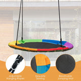 NNECW 2 Pieces Strap Swing Seat & Saucer Tree Swing Set with Adjustable Hanging Rope without Stand