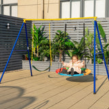 NNECW 2 Pieces Strap Swing Seat & Saucer Tree Swing Set with Adjustable Hanging Rope without Stand