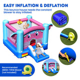 NNECW 3-in-1 Elephant Theme Inflatable Castle with Jumping Area without Blower