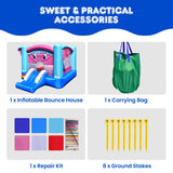 NNECW 3-in-1 Elephant Theme Inflatable Castle with Jumping Area without Blower