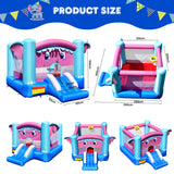 NNECW 3-in-1 Elephant Theme Inflatable Castle with Jumping Area without Blower