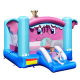 NNECW 3-in-1 Elephant Theme Inflatable Castle with Jumping Area without Blower
