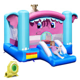 NNECW 3-in-1 Elephant Theme Inflatable Castle with Jumping Area