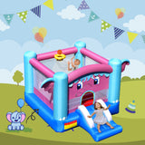 NNECW 3-in-1 Elephant Theme Inflatable Castle with Jumping Area