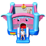 NNECW 3-in-1 Elephant Theme Inflatable Castle with Jumping Area without Blower