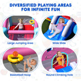 NNECW 3-in-1 Elephant Theme Inflatable Castle with Jumping Area without Blower