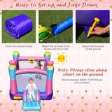 NNECW Princess Theme Inflatable Castle with Jumping Area without Blower
