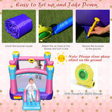 NNECW Princess Theme Inflatable Castle with Jumping Area