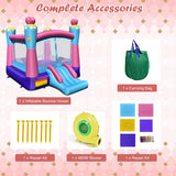 NNECW Princess Theme Inflatable Castle with Jumping Area
