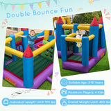 NNECW 5-in-1 Inflatable Bounce House with Slide & Trampoline without Blower