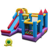 NNECW 5-in-1 Inflatable Bounce House with Slide & Trampoline with Blower