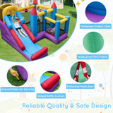 NNECW 5-in-1 Inflatable Bounce House with Slide & Trampoline with Blower