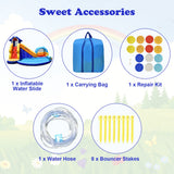 NNECW 4-In-1 Water Bounce House with Basketball Rimfor Children Aged 4-12 without Blower