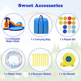 NNECW 4-In-1 Water Bounce House with Basketball Rimfor Children Aged 4-12