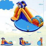 NNECW 4-In-1 Water Bounce House with Basketball Rimfor Children Aged 4-12 without Blower
