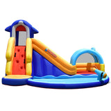NNECW 4-In-1 Water Bounce House with Basketball Rimfor Children Aged 4-12