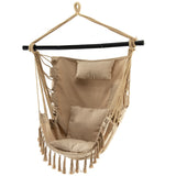 NNECW Hammock Chair with Soft Pillow &amp Cushions for Home &amp Backyard-Beige