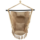 NNECW Hammock Chair with Soft Pillow &amp Cushions for Home &amp Backyard-Beige