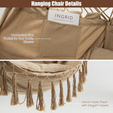 NNECW Hammock Chair with Soft Pillow &amp Cushions for Home &amp Backyard-Beige