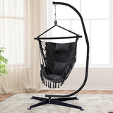 NNECW Hammock Chair with Soft Pillow &amp Cushions for Home &amp Backyard-Grey