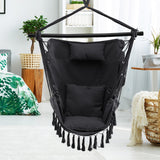 NNECW Hammock Chair with Soft Pillow &amp Cushions for Home &amp Backyard-Grey