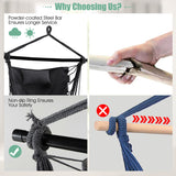NNECW Hammock Chair with Soft Pillow &amp Cushions for Home &amp Backyard-Grey