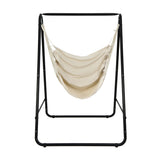 NNECW Hammock Chair with Stand for Porch Patio Backyard-Beige