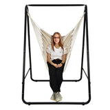 NNECW Hammock Chair with Stand for Porch Patio Backyard-Beige