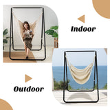 NNECW Hammock Chair with Stand for Porch Patio Backyard-Beige
