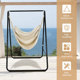 NNECW Hammock Chair with Stand for Porch Patio Backyard-Beige