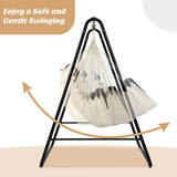 NNECW Hammock Chair with Stand for Porch Patio Backyard-Beige