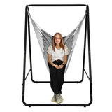 NNECW Hammock Chair with Stand for Porch Patio Backyard-Gray