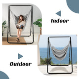 NNECW Hammock Chair with Stand for Porch Patio Backyard-Gray