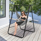NNECW Hammock Chair with Stand for Porch Patio Backyard-Gray