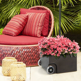 NNECW Heavy-Duty Steel Patio Market Umbrella Stand with 2 Wheels for Patio