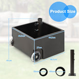 NNECW Heavy-Duty Steel Patio Market Umbrella Stand with 2 Wheels for Patio