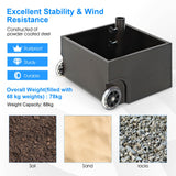 NNECW Heavy-Duty Steel Patio Market Umbrella Stand with 2 Wheels for Patio