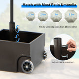 NNECW Heavy-Duty Steel Patio Market Umbrella Stand with 2 Wheels for Patio