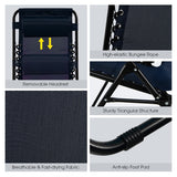 NNECW Patio Zero Gravity Lounge Chair with Cup Holder &amp Removable Pillow-Navy-1 piece