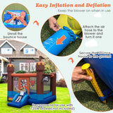 NNECW  Inflatable Bounce Castle with Large Bounce Area and Basketball Hoop for Outdoor Play without Blower
