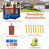 NNECW Inflatable Bounce Castle with Large Bounce Area and Basketball Hoop for Outdoor Play with Blower