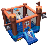 NNECW  Inflatable Bounce Castle with Large Bounce Area and Basketball Hoop for Outdoor Play without Blower