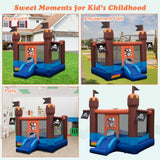 NNECW  Inflatable Bounce Castle with Large Bounce Area and Basketball Hoop for Outdoor Play without Blower