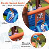 NNECW  Inflatable Bounce Castle with Large Bounce Area and Basketball Hoop for Outdoor Play without Blower